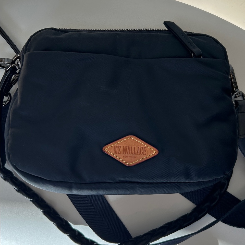 MZ Wallace Quilted Navy Crossbody with Braided Strap - Picture 7 of 11